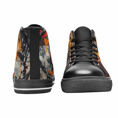WOMEN'S Barbed Wire Chain High Top Canvas Surreal Custom Shoes
