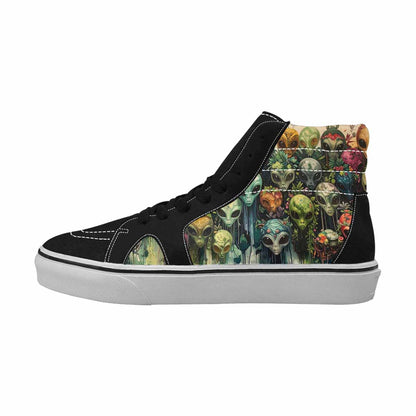 MEN'S Aliens High Top Canvas Vivid Custom Sneakers