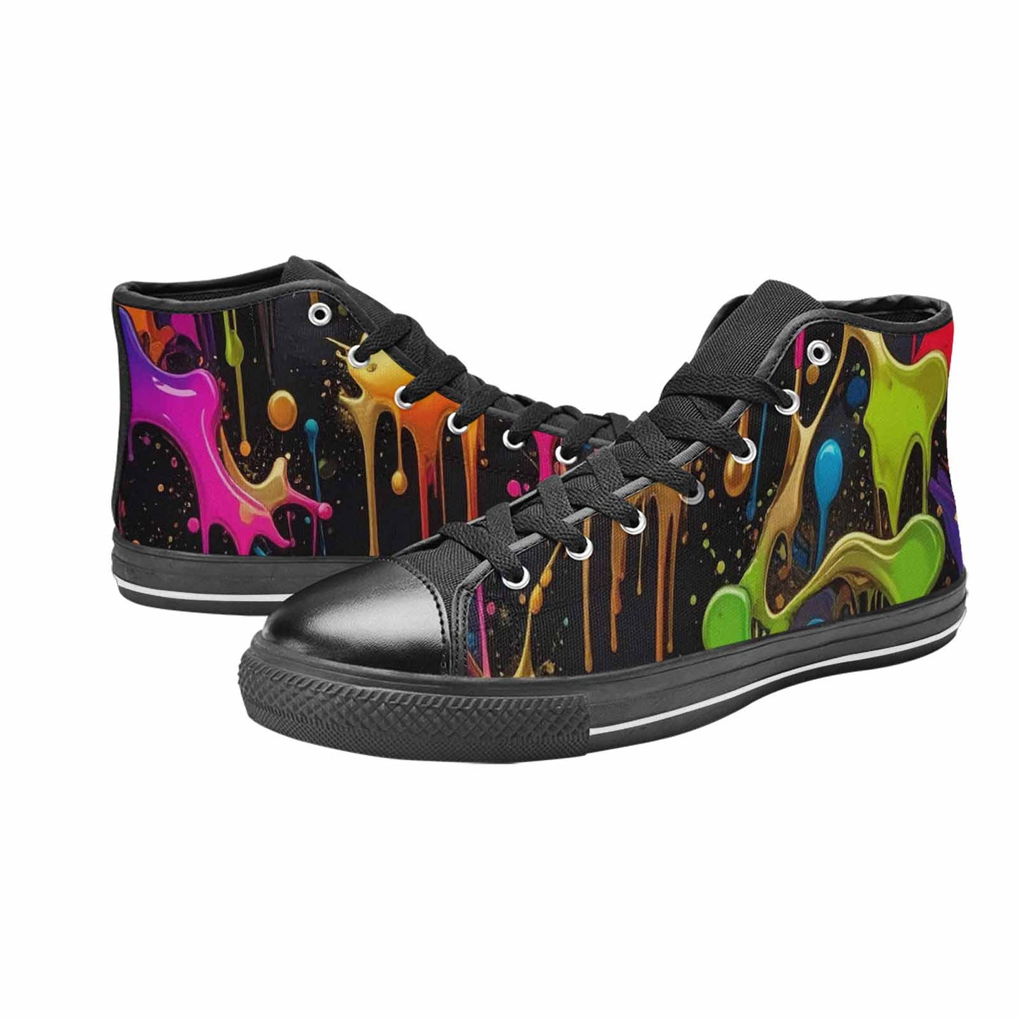 WOMEN'S Paint Splatter High Top Canvas Y2K Shoes