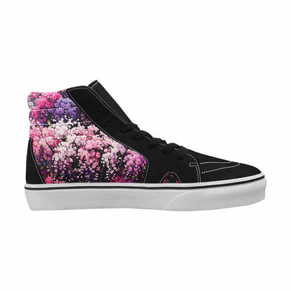 MEN'S Cherry Blossom Branch High Top Canvas Vibrant Chaos Sneakers
