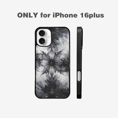 iPhone 16 Plus Case — Tie Dye Black And Gray Blended, Custom Printed Phone Case