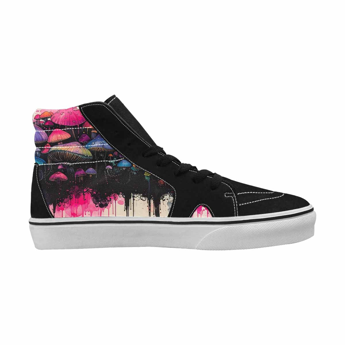 MEN'S Rainbow Drip Mushrooms High Top Canvas Kaleidoscope Sneakers
