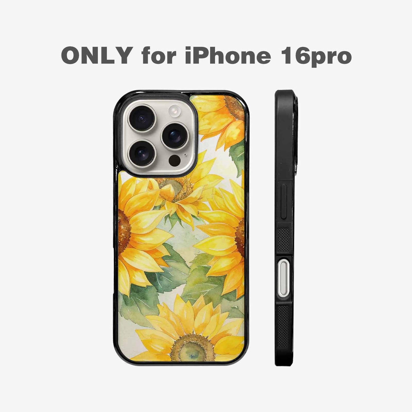 iPhone 16 Pro Case — Sunflowers Watercolor, Custom Designed Case Cover