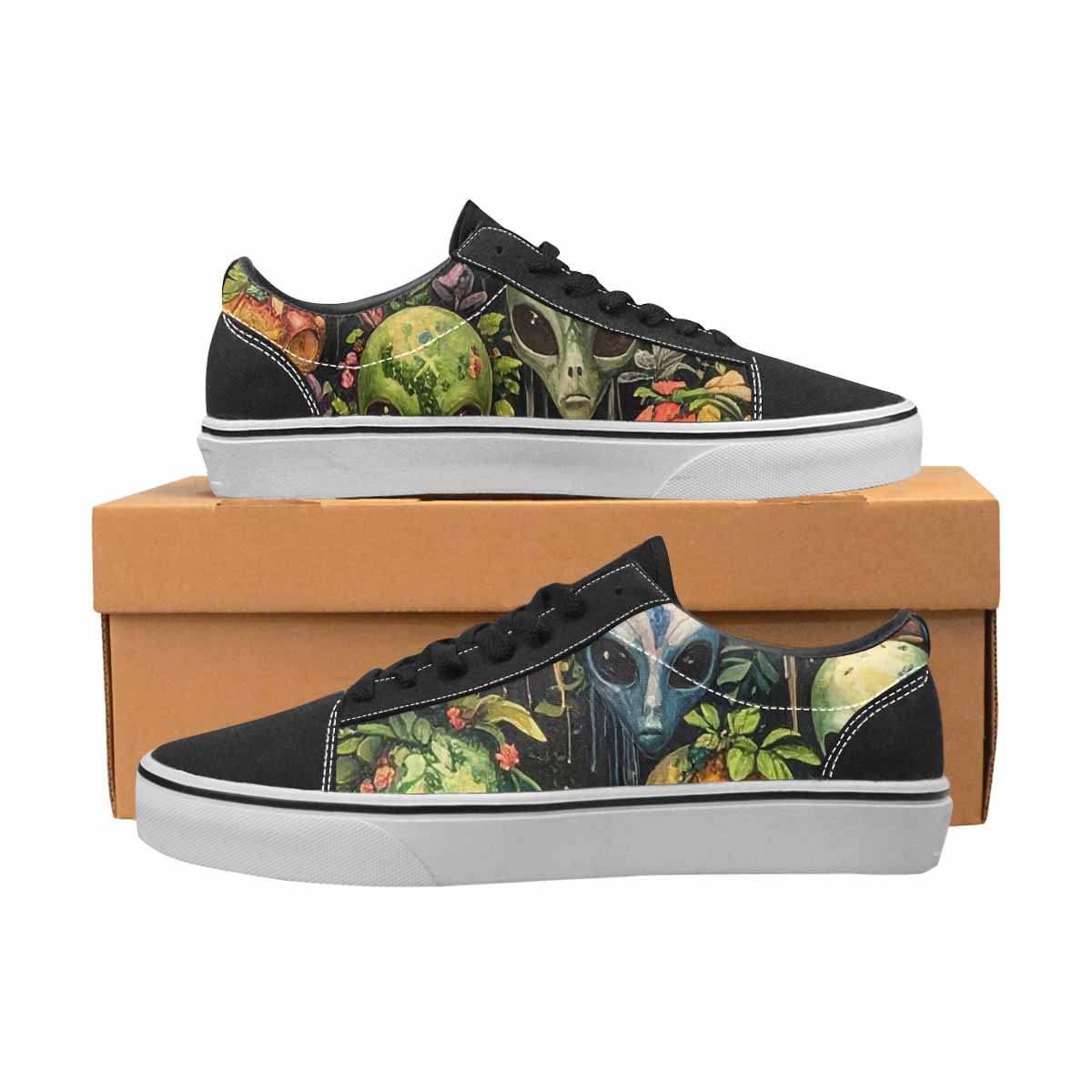 WOMEN'S Aliens Lace-Up Canvas Aesthetic Custom Shoes