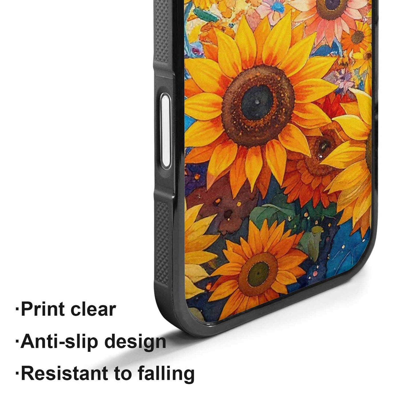 iPhone 17 Case — Full Color Vibrant Sunflower Floral, Personalized Phone Case