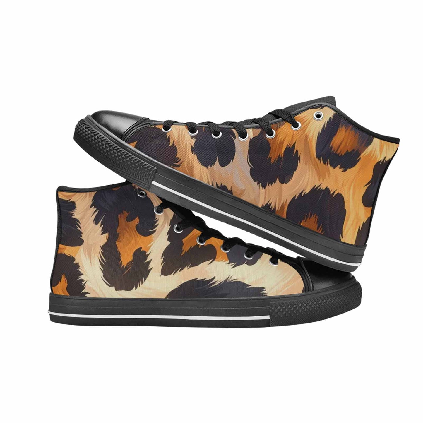 MEN'S Leopard Soft Airbrush Gradient High Top Canvas Surreal Custom Sneakers