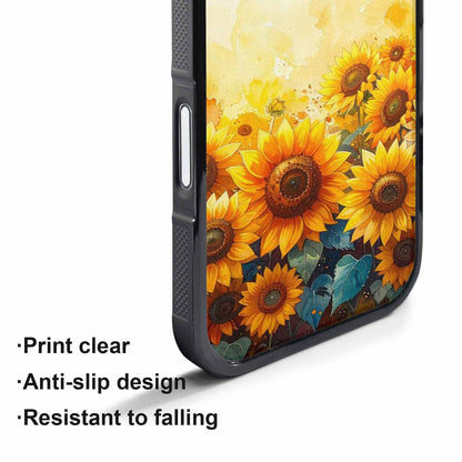 iPhone 17 Pro Max Case — Full Color Vibrant Sunflower Floral, Custom Phone Case