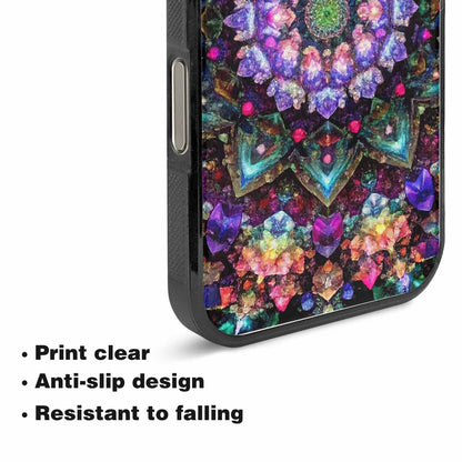 iPhone 15 Pro Max Case — Crystal Mandala Art Seamless Pattern Vibrant, Customized Protective Case