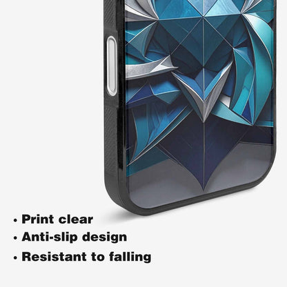 iPhone 16 Plus Case — Geometric Origami Art Pattern, Custom Print Case Cover