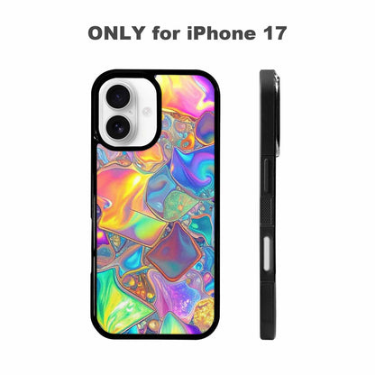 iPhone 17 Case — Holographic Iridescent Shimmer Pattern Original Art, Unique Phone Case Design