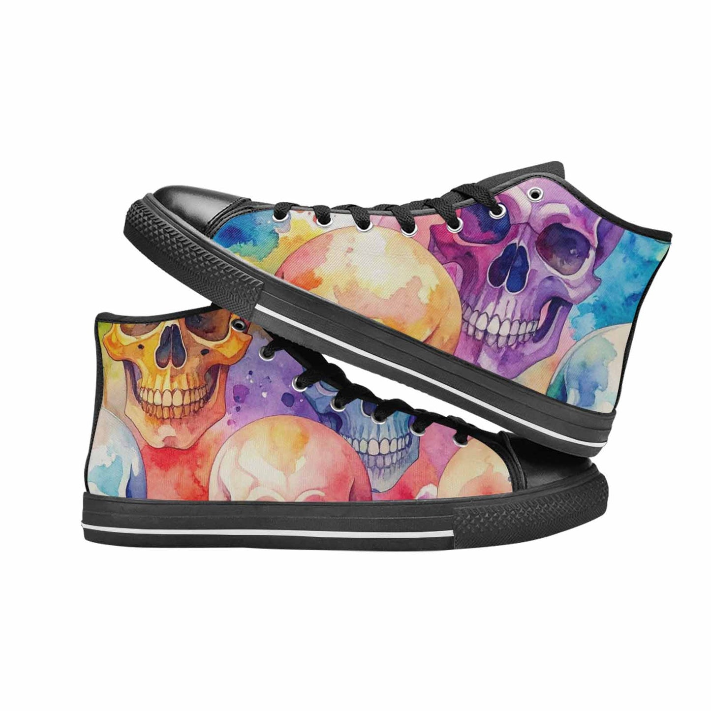 WOMEN'S Kulls - Watercolor High Top Canvas Neon Fantasy Shoes