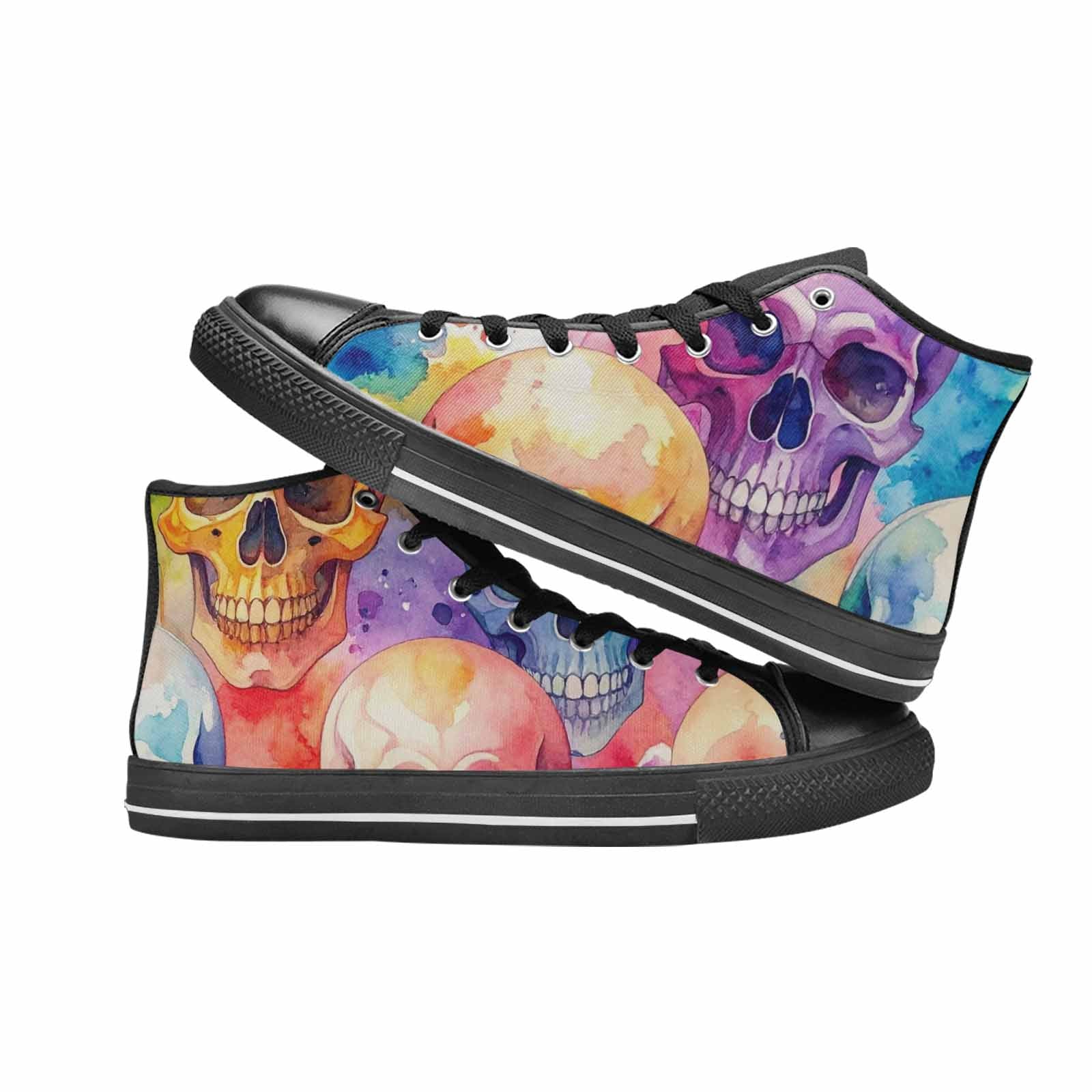 WOMEN'S Kulls - Watercolor High Top Canvas Neon Fantasy Shoes
