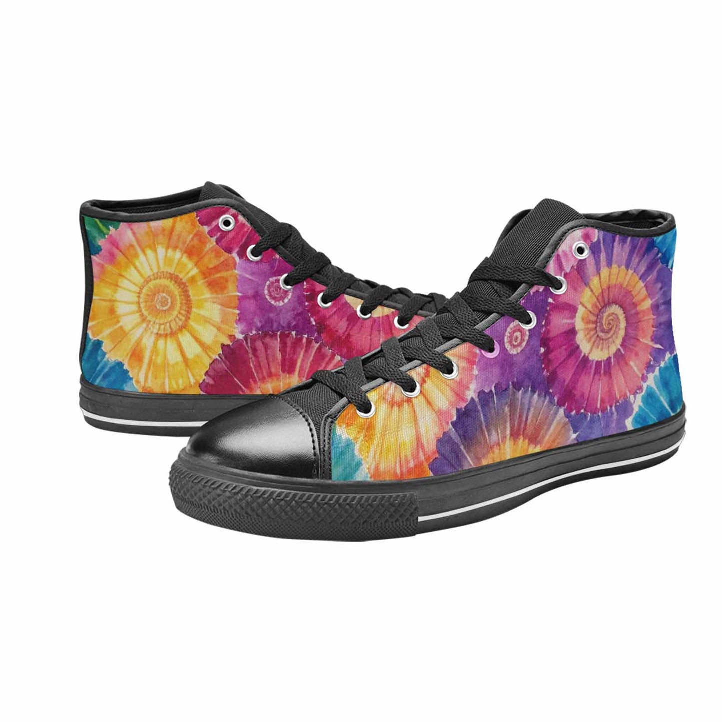 MEN'S Tie Dye Swirl High Top Canvas Dark Academia Shoes