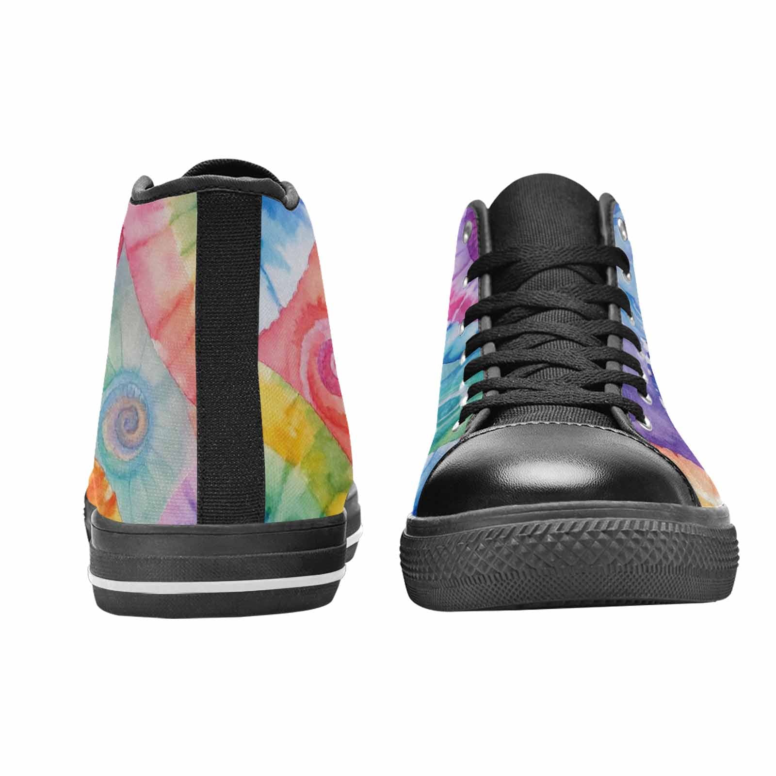 MEN'S Tie Dye Swirl High Top Canvas Vivid Custom Shoes