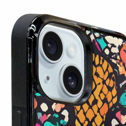 iPhone 15 Plus Case — Snake Print Skull, Custom Phone Case