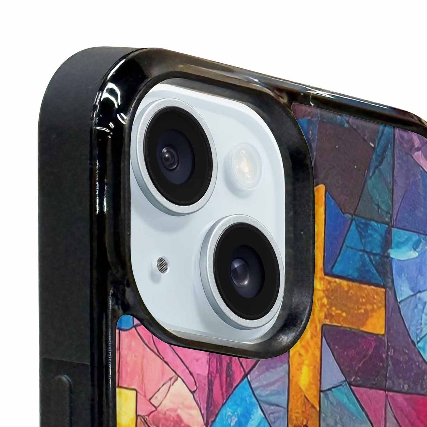 iPhone 15 Plus Case — Faith Cross And Faith Icons Pattern, Custom Designed Case Cover