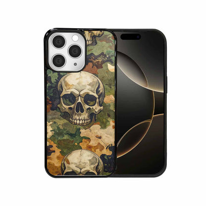 iPhone 15 Pro Max Case — Military Camo Texture Combined With Distressed, Personalized Phone Case