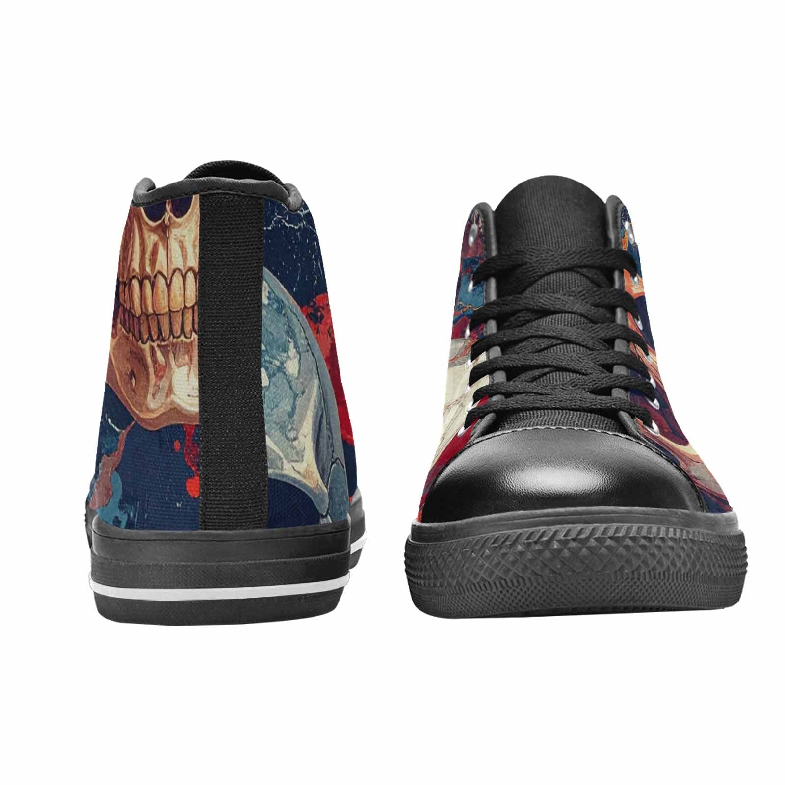 MEN'S Marble Skull High Top Canvas Vivid Custom Shoes
