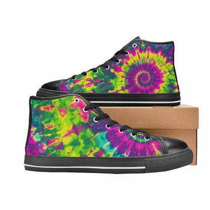 MEN'S Tie Dye - High Top Canvas Dark Academia Shoes