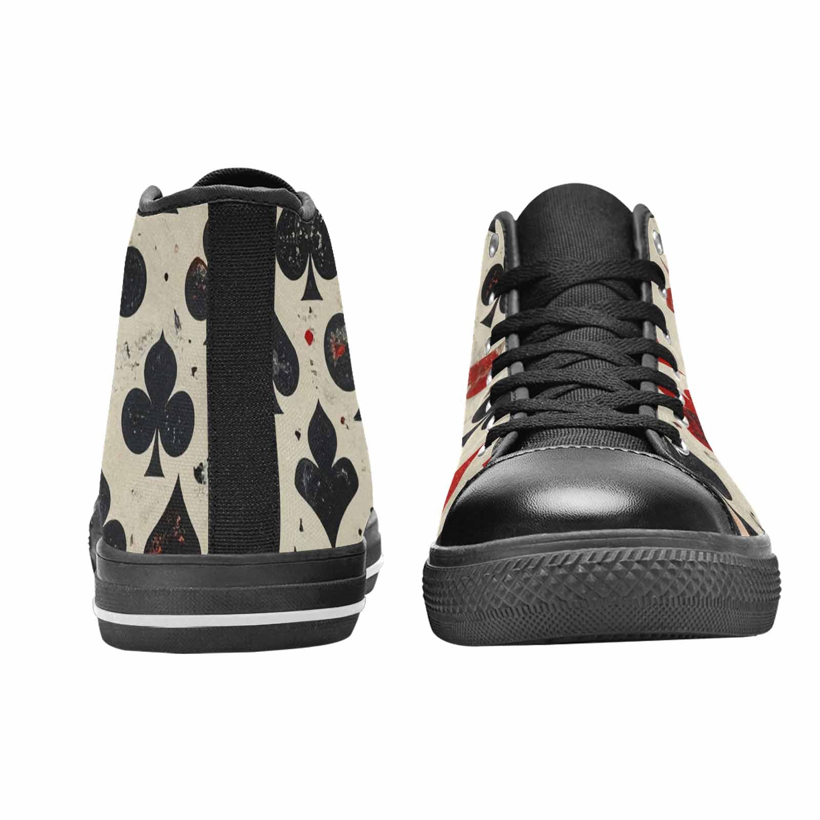 WOMEN'S Playing Card Suit High Top Canvas Neon Fantasy Shoes