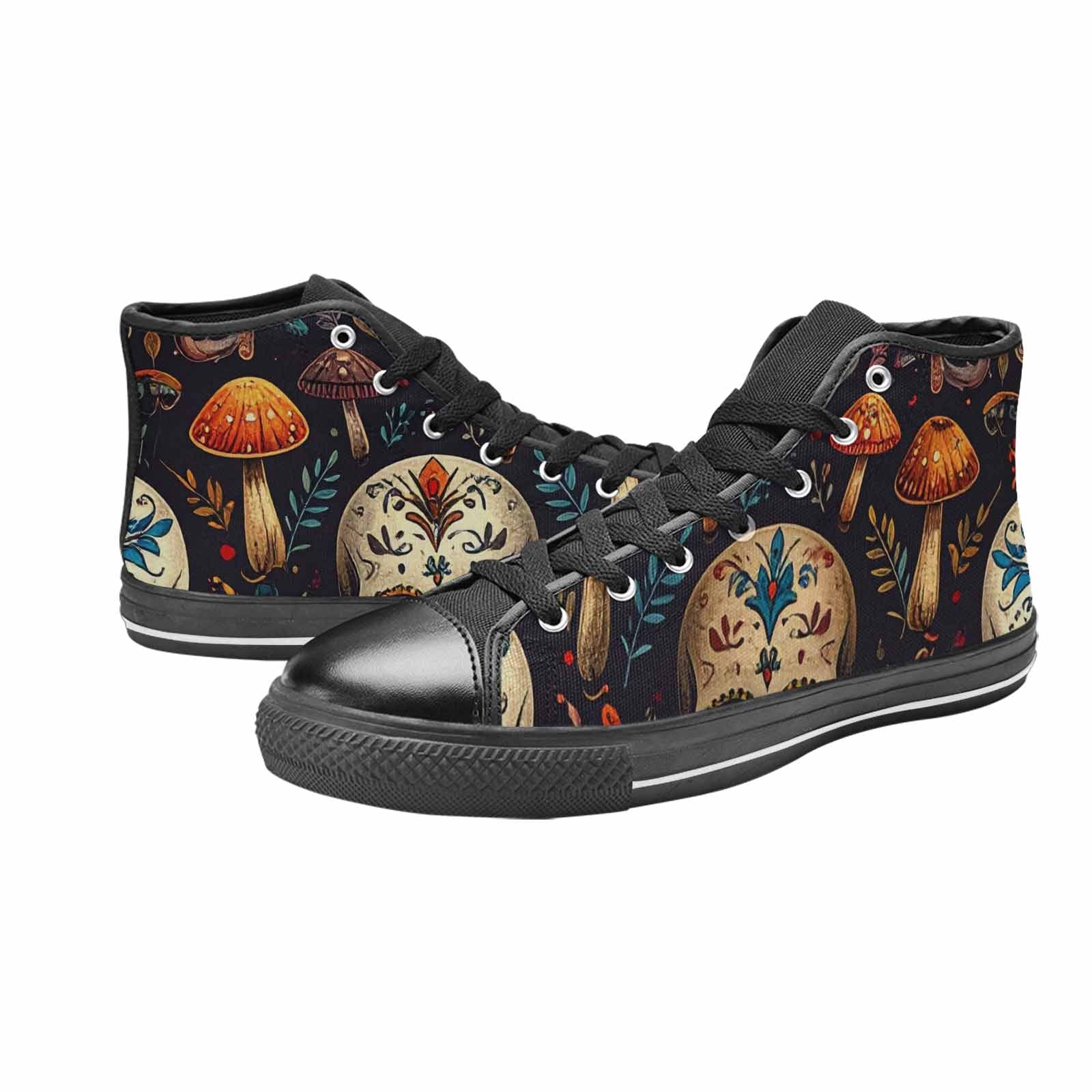 WOMEN'S Mushrooms And Skulls High Top Canvas Y2K Shoes