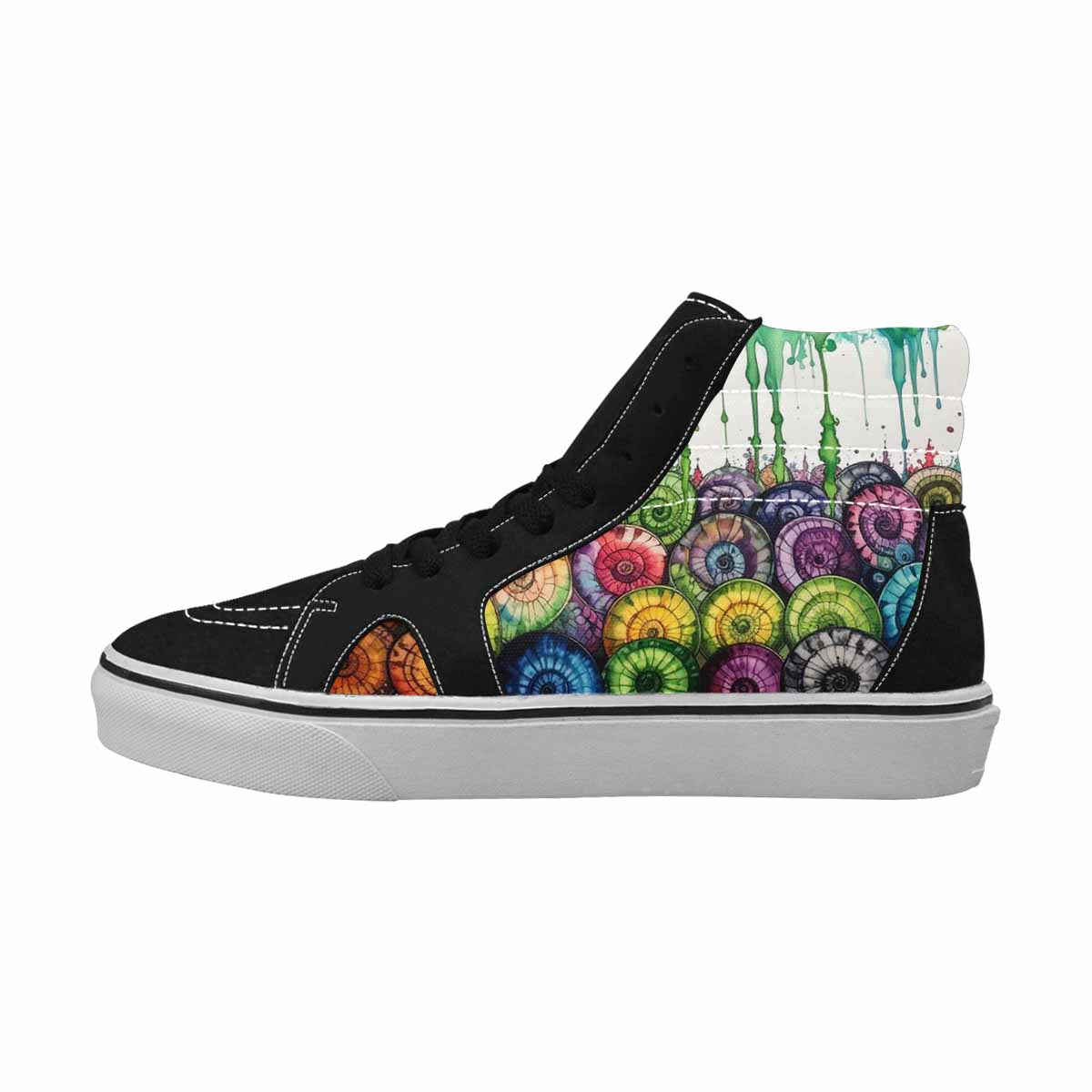 MEN'S Tie High Top Canvas Wallpaper Art Sneakers