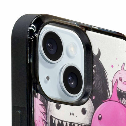 iPhone 15 Plus Case — Monsters General Black Pink Ink Cartoon, Personalized Phone Case