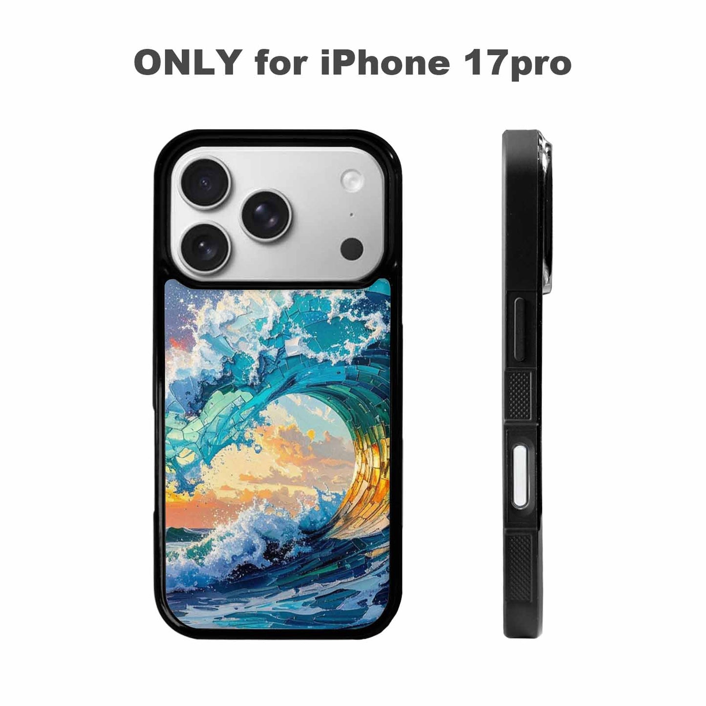 iPhone 17 Pro Case — Wave Crest Splash Wave Crest Watercolor, Personalized Phone Case