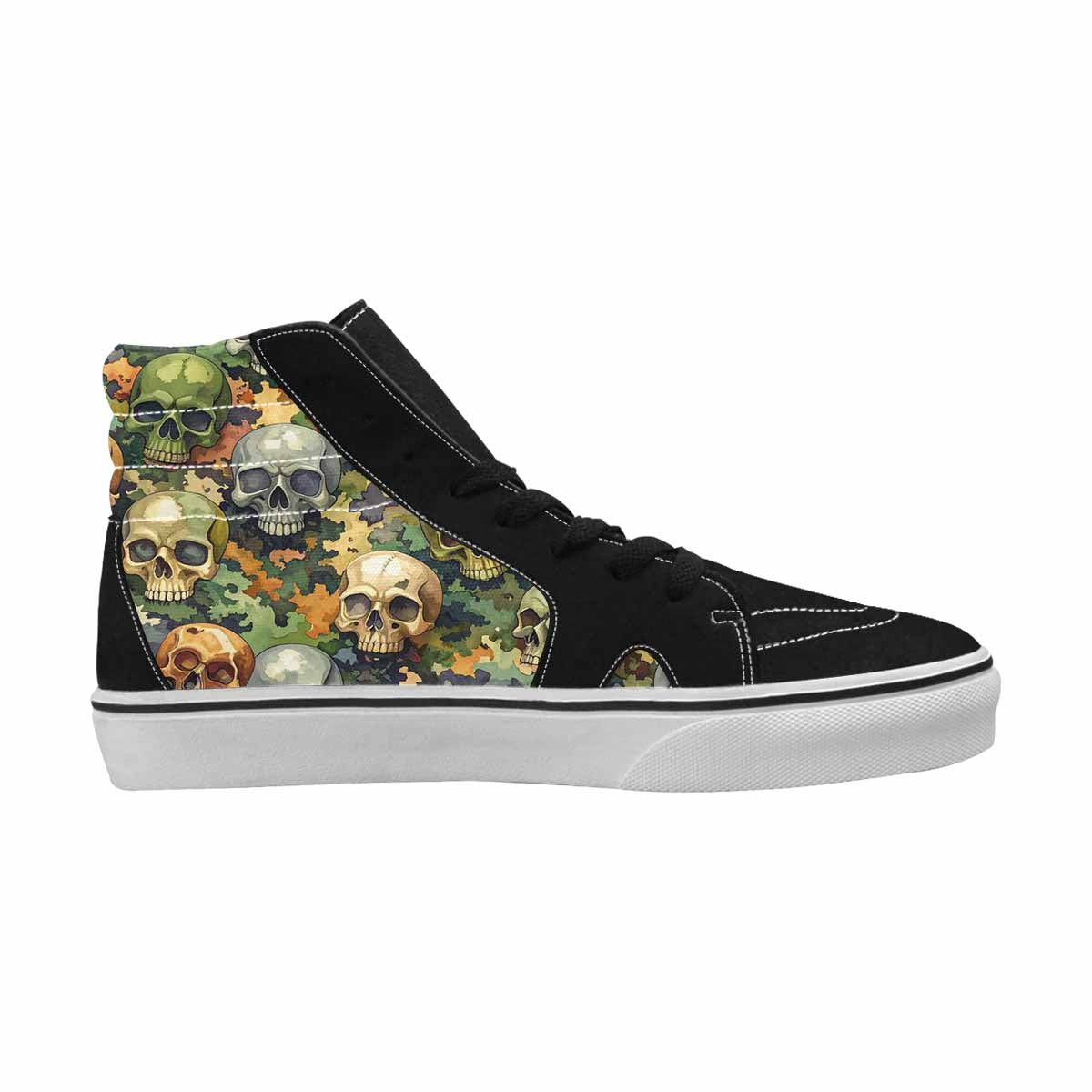 MEN'S Skulls  Camo Skulls High Top Canvas Y2K Custom Shoes