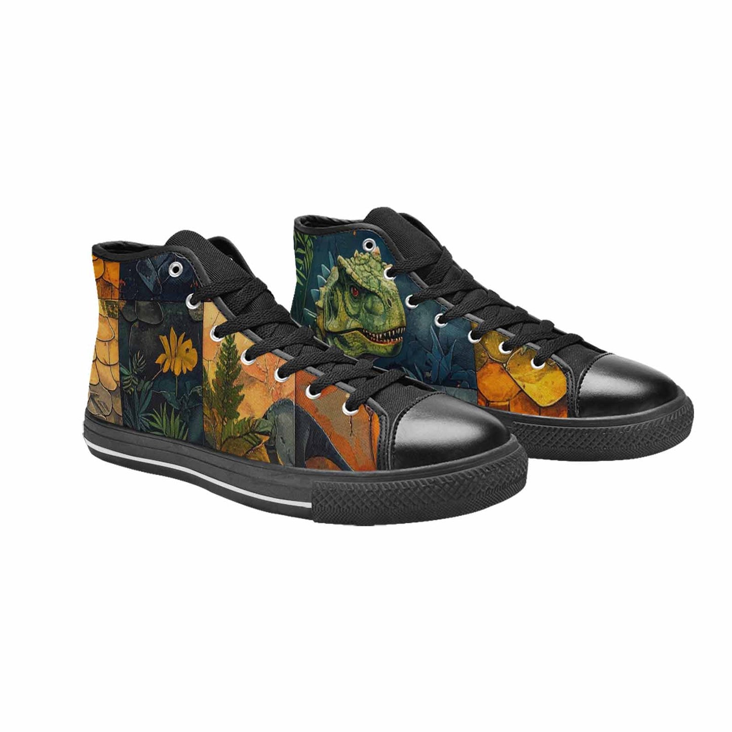 MEN'S Dinosaur Silhouette High Top Canvas Aesthetic Custom Sneakers