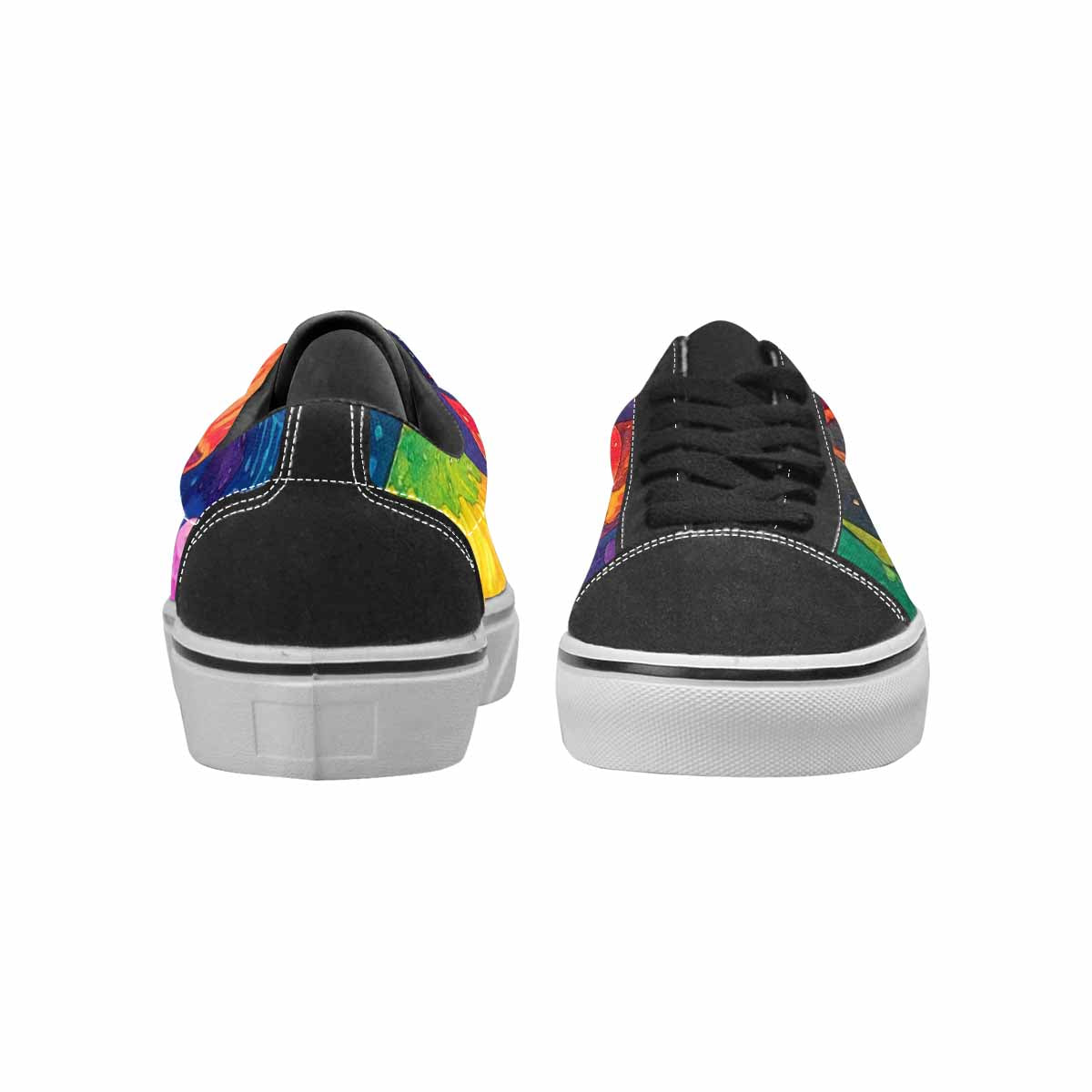 WOMEN'S Rainbow Drip Mushrooms Lace-Up Canvas Neon Fantasy Custom Shoes