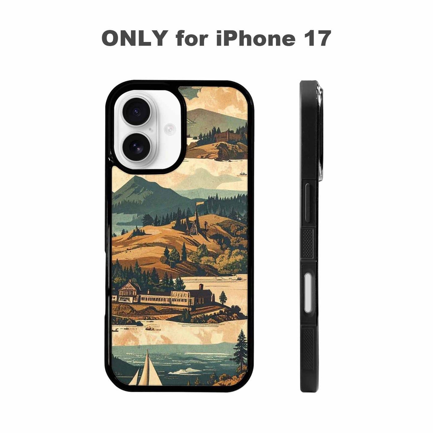 iPhone 17 Case — Vintage Travel Artwork Pattern Retro Vintage, Custom Made Phone Cover