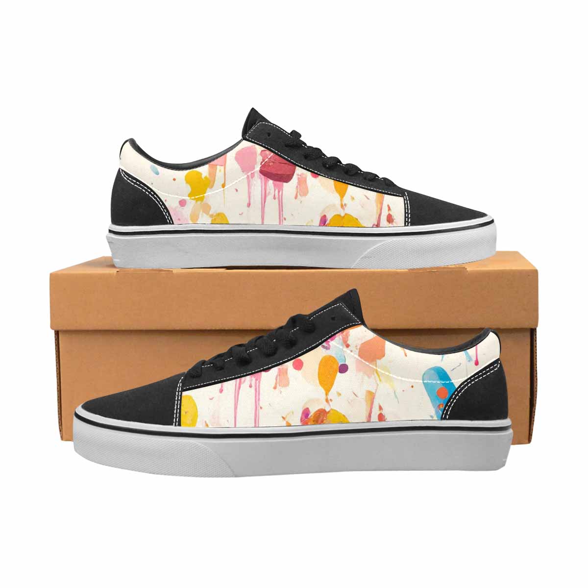 WOMEN'S Ice Cream Motif Ice Lace-Up Canvas Dreamlike Custom Shoes