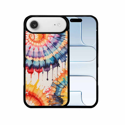 iPhone 17 Air Case — Tie Dye Swirls Black Red Tie, Customized Protective Case