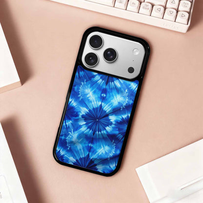 iPhone 17 Pro Case — Tie Dye Shibori Indigo Tie Dye, Custom Made Phone Cover