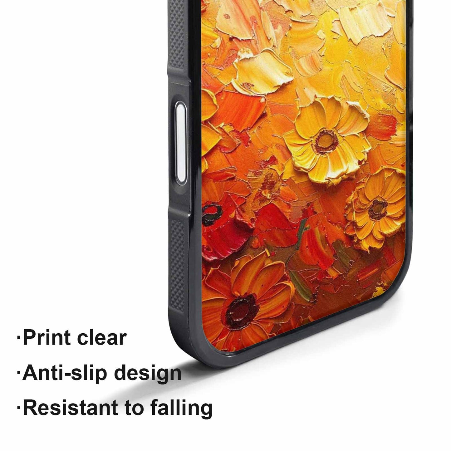 iPhone 17 Pro Max Case — Impressionist Sunflower Brushstroke Pattern Floral, Customized Protective Case