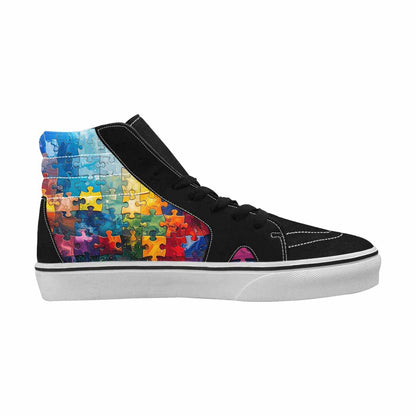 MEN'S Autism Puzzle Pieces High Top Canvas Dark Academia Sneakers