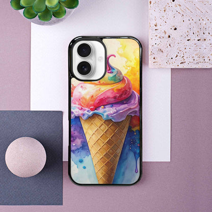 iPhone 16 Case — Melting Icecream Collage, Custom Designed Case Cover