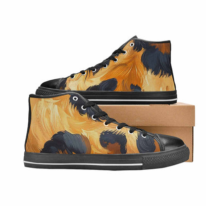 MEN'S Leopard Soft Airbrush Gradient High Top Canvas Wallpaper Art Shoes