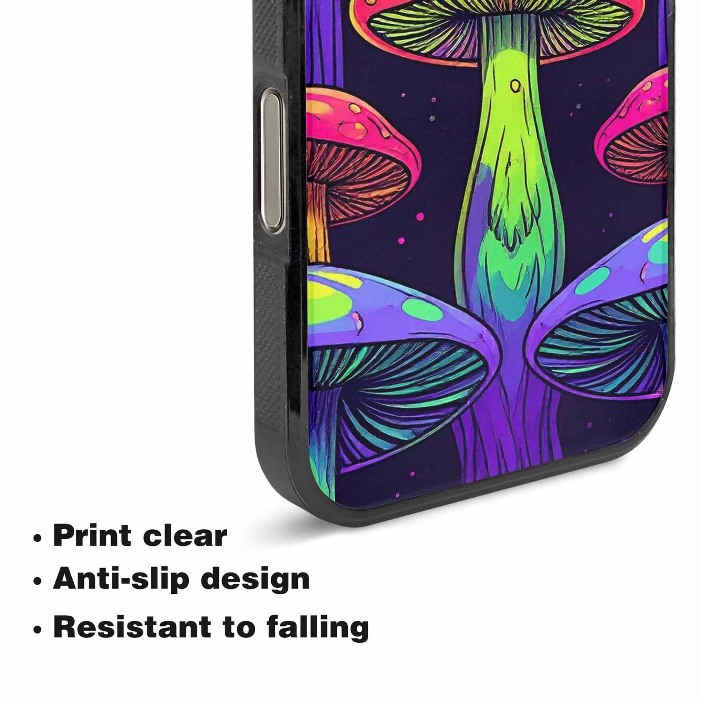 iPhone 16 Pro Case — Psychedelic Mushroom Cartoon Pattern, Custom Art Phone Cover