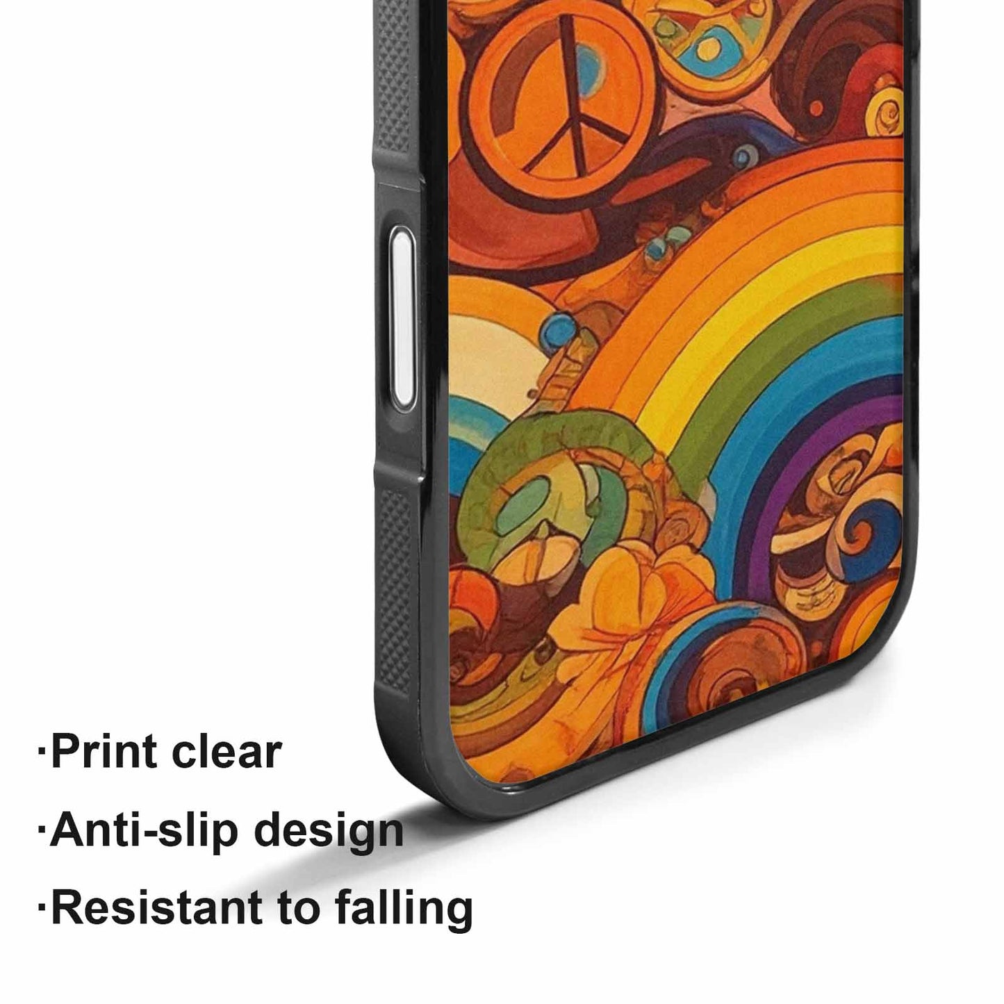 iPhone 17 Case — Small Groovy Peace Sign Original Art, Personalized Phone Case