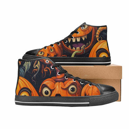 WOMEN'S Cartoon Pumpkin Monster High Top Canvas Y2K Custom Sneakers
