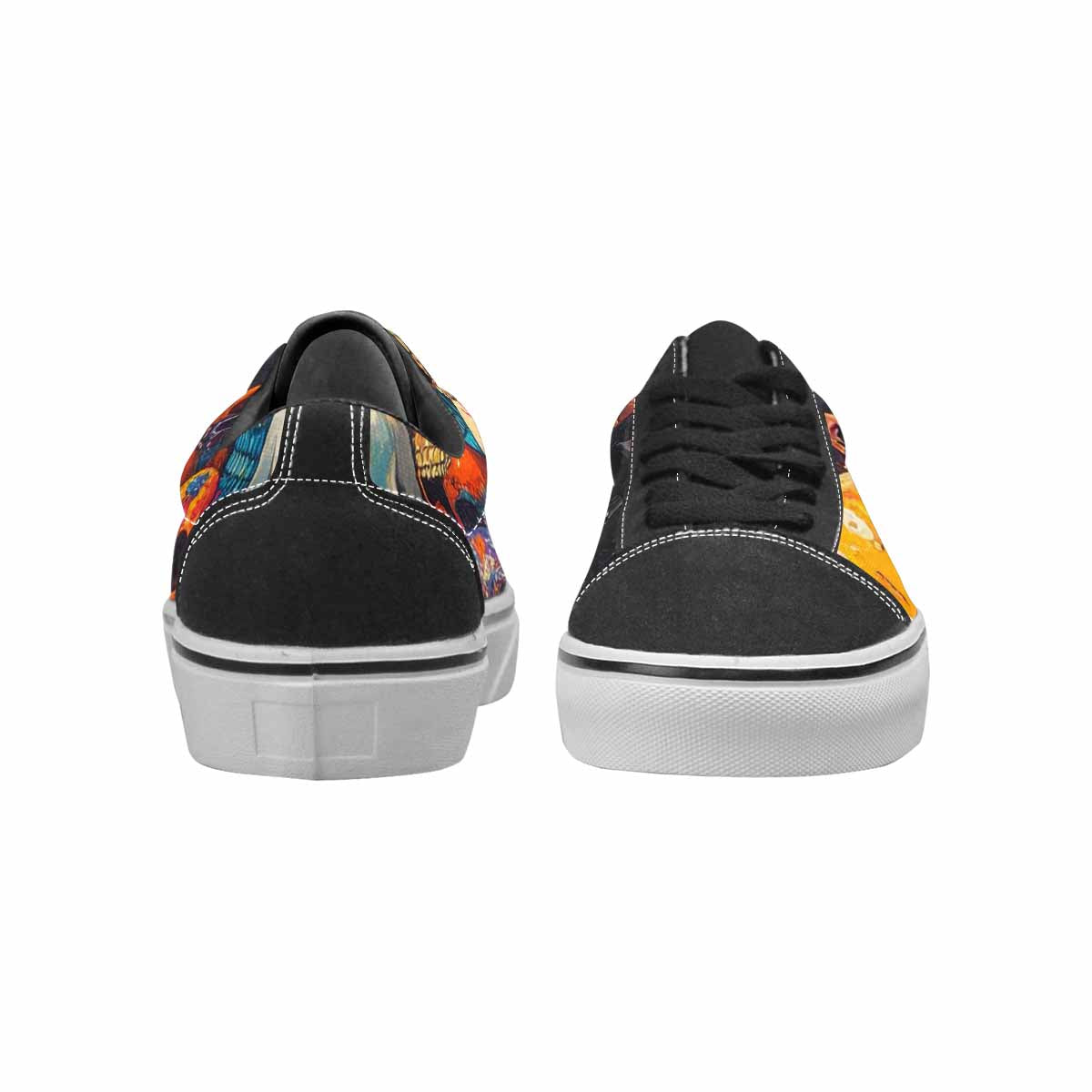 WOMEN'S Skulls (general) Skulls Lace-Up Canvas Grunge Custom Shoes