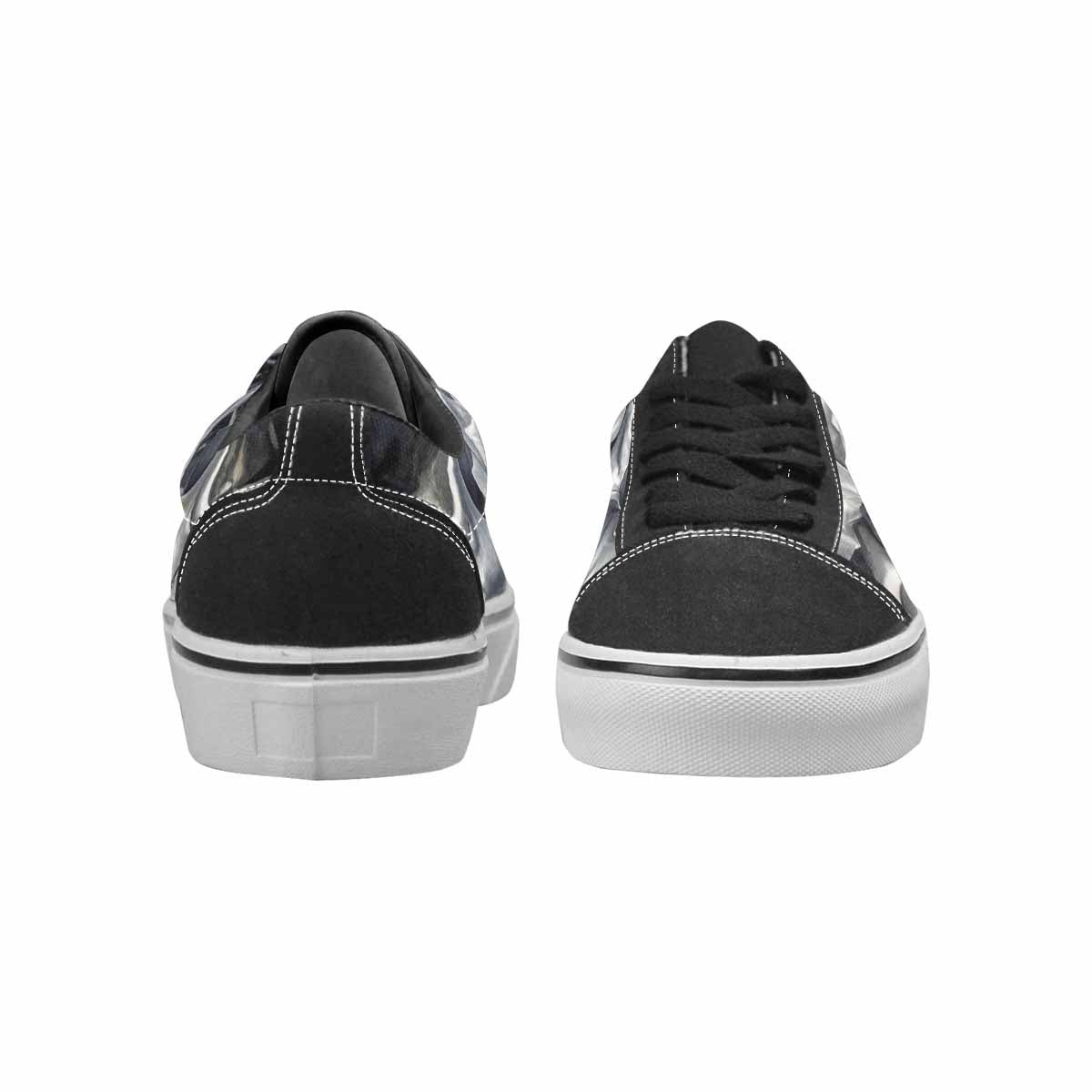 WOMEN'S Skulls Roses Chrome Airbrush Canvas Lace-Up Dark Academia Custom Sneakers