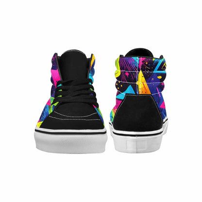 WOMEN'S Memphis Squiggles Triangles Dots High Top Canvas Aesthetic Shoes