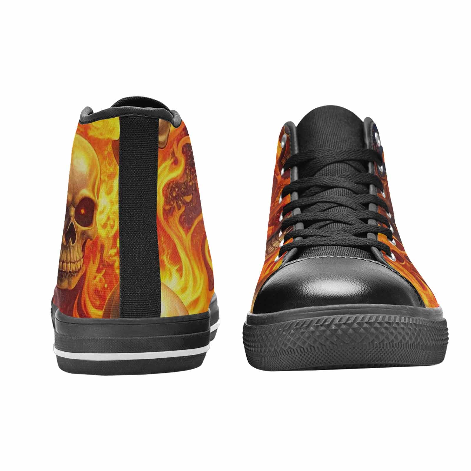 MEN'S Skulls - Flaming High Top Canvas Dreamcore Custom Shoes