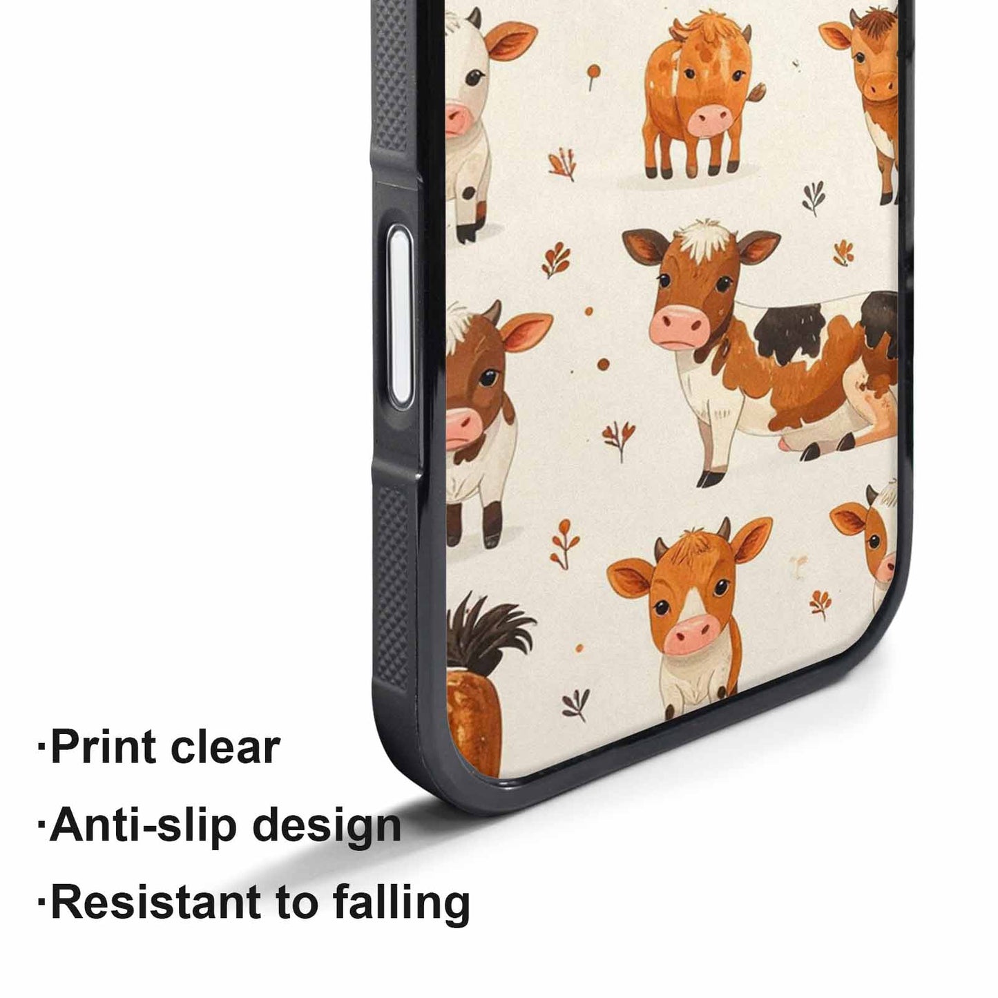 iPhone 17 Pro Case — Small Cow Animal Print Art Animal, Original Design Phone Case