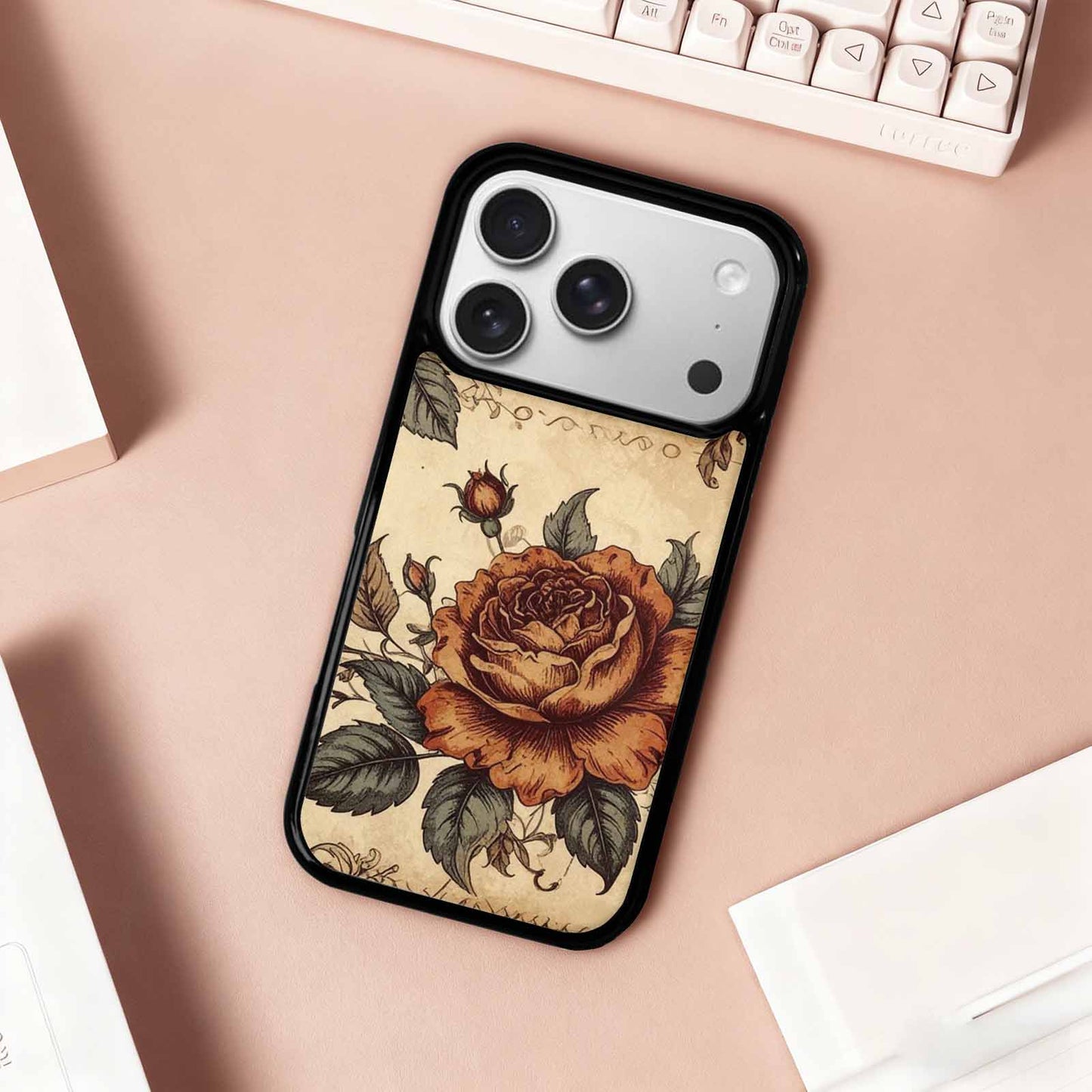 iPhone 17 Pro Case — Vintage Botanical Art Pattern Floral, Custom Phone Case