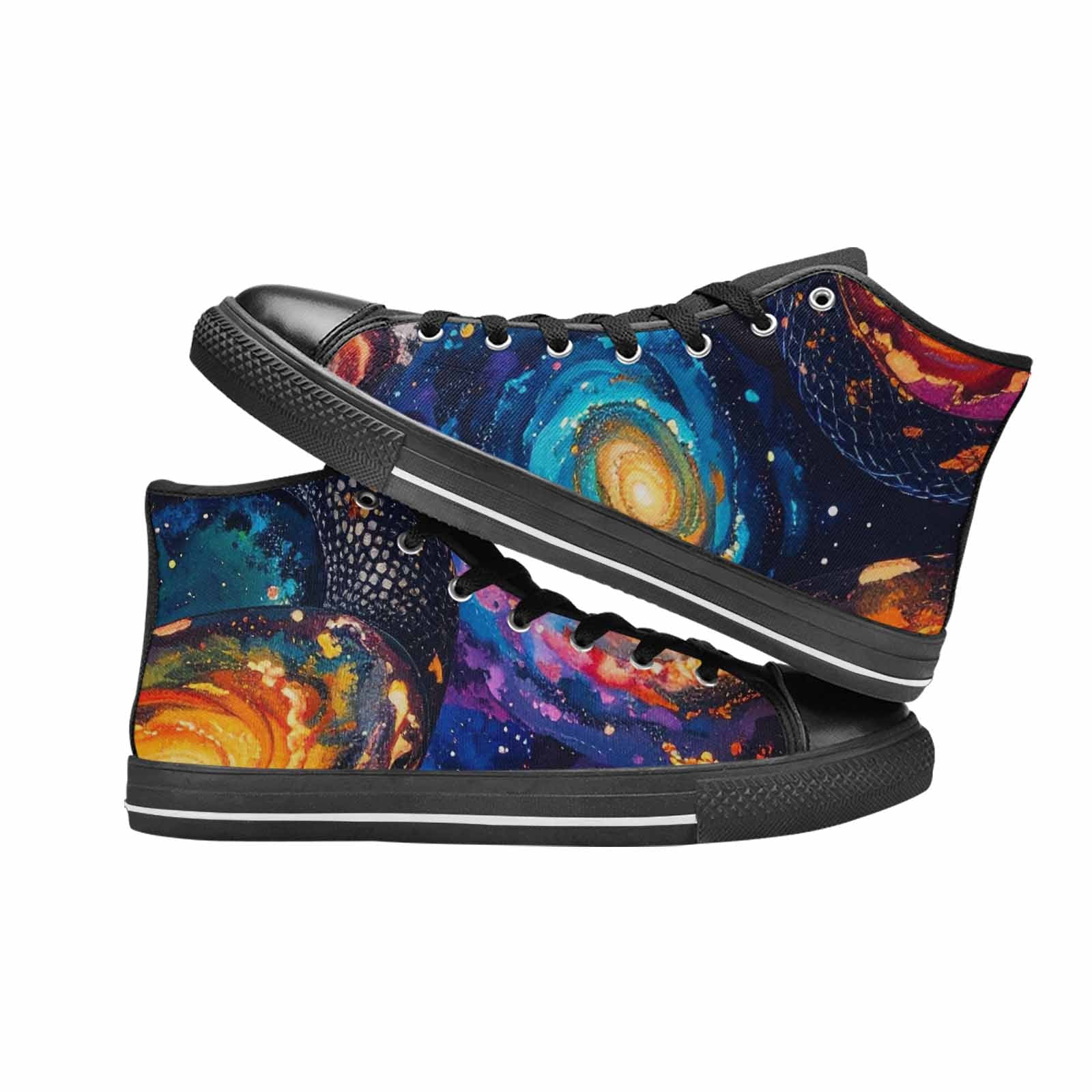 WOMEN'S Galaxy Snake Print High Top Canvas Dreamcore Shoes