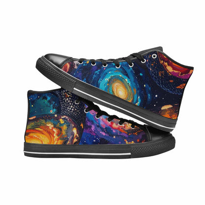 WOMEN'S Galaxy Snake Print High Top Canvas Dreamcore Shoes